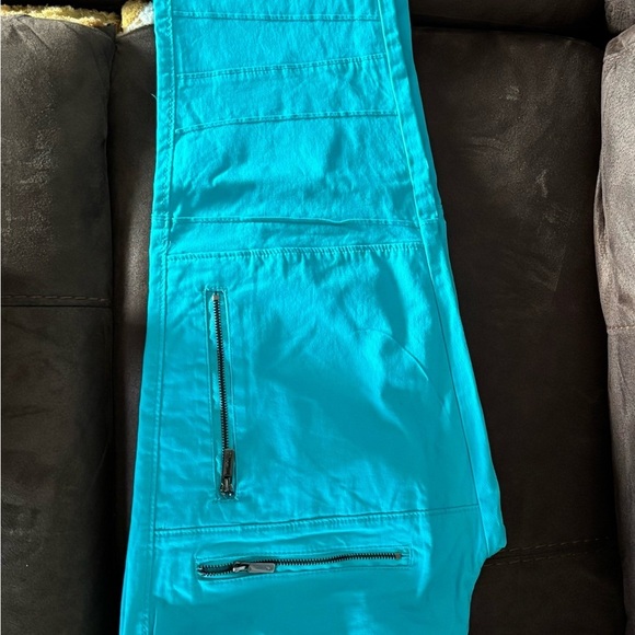 Bright Blue Jogger Pants with Zipper Pockets - Picture 6 of 15